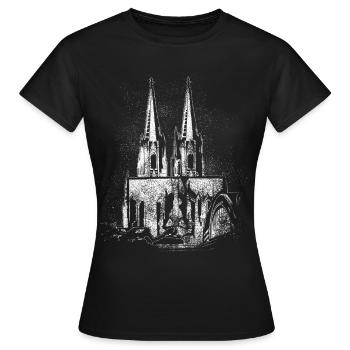 Silhouette Cathédrale de Cologne Cologne Kölle Kölsch Carnaval - T-shirt Femme - noir - Devant - AI Model Female 172 dark (172cm)