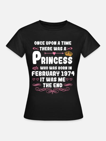 Es war einmal eine Prinzessin. Februar 1974 Geburt - T-shirt dam - svart