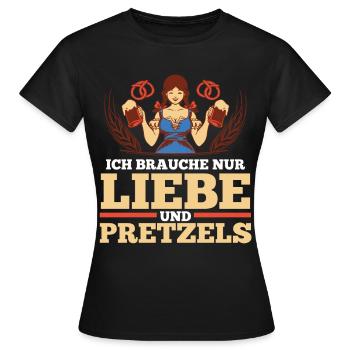Trachten Dirndl München - Frauen T-Shirt - Schwarz - Vorne - AI Model Female 172 dark (172cm)