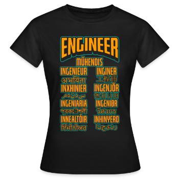 Ingénieur linguistique Carrière d’ingénieur - T-shirt Femme - noir - Devant - AI Model Female 172 dark (172cm)