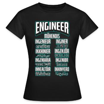 Ingénieur linguistique Carrière d’ingénieur - T-shirt Femme - noir - Devant - AI Model Female 172 dark (172cm)