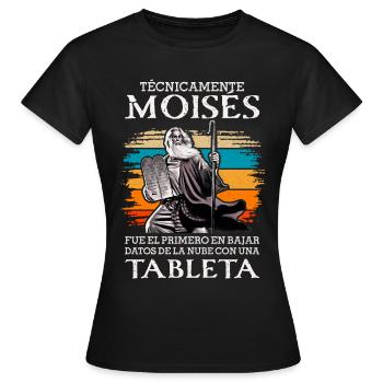 Moises Premier téléchargement de données tablette cloud - T-shirt Femme - noir - Devant - AI Model Female 172 dark (172cm)