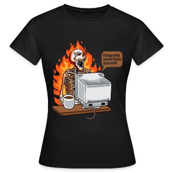 Gesättigter Kaffee bei der Arbeit Neue E-Mail - Frauen T-Shirt - Schwarz - Vorne - AI Model Female 172 dark (172cm)