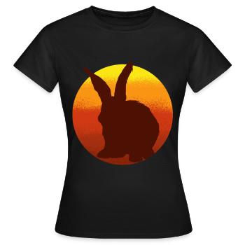 Hase Tshirt Kinder Vintage Rammler Kaninchen - Frauen T-Shirt - Schwarz - Vorne - AI Model Female 172 dark (172cm)