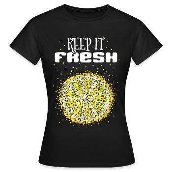 Costume de citron Remplacement Carnaval Cadeau Carnaval - T-shirt Femme - noir - Devant - AI Model Female 172 dark (172cm)