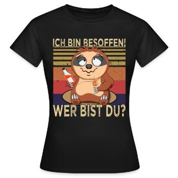 Ich bin besoffen Faultier - Cocktail - Frauen T-Shirt - Schwarz - Vorne - AI Model Female 172 dark (172cm)