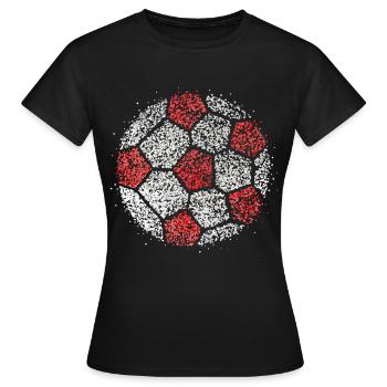 Football Red White Rut un Wiess Kölle Carnaval de Cologne - T-shirt Femme - noir - Devant - AI Model Female 172 dark (172cm)
