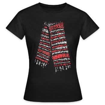 Cologne Cologne Rouge Blanc Carnaval Confettis Football - T-shirt Femme - noir - Devant - AI Model Female 172 dark (172cm)