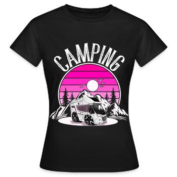 Camping Camper Campen - Frauen T-Shirt - Schwarz - Vorne - AI Model Female 172 dark (172cm)
