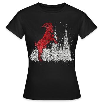 Cathédrale de Cologne Rouge Blanc Kölle Cologne Colonia Cologne - T-shirt Femme - noir - Devant - AI Model Female 172 dark (172cm)
