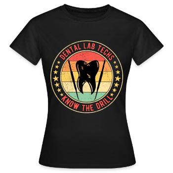 Technicien dentaire Prosthodontiste dentaire Technicien de laboratoire dentaire - T-shirt Femme - noir - Devant - AI Model Female 172 dark (172cm)