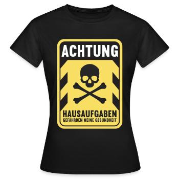 Hausaufgaben Schüler - Frauen T-Shirt - Schwarz - Vorne - AI Model Female 172 dark (172cm)