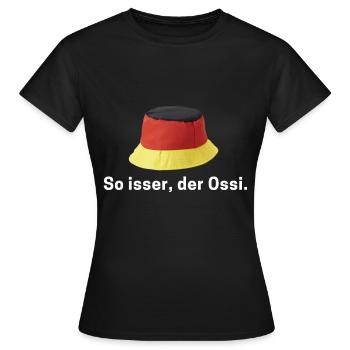 Ossi Geschenk Ostdeutschland NVA Germania Osten - Frauen T-Shirt - Schwarz - Vorne - AI Model Female 172 dark (172cm)