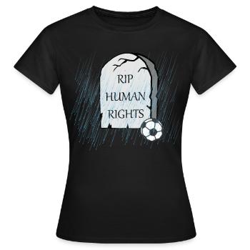 Qatar WM Kritik - Frauen T-Shirt - Schwarz - Vorne - AI Model Female 172 dark (172cm)