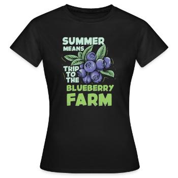Blueberry Blueberry Shrub Forest Forest Fruit - Women's T-Shirt - black - Front - AI Model Female 172 dark (172cm)