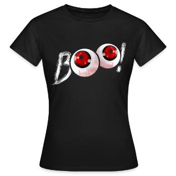 Scary BOO eyeballs For Halloween - Women's T-Shirt - black - Front - AI Model Female 172 dark (172cm)