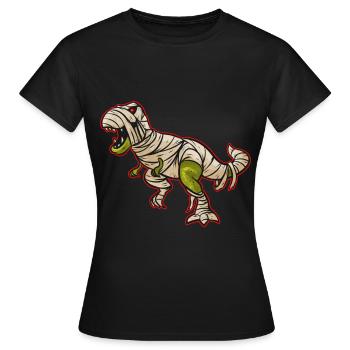 Dinosaure enveloppé dans des bandages comme un costume de maman - T-shirt Femme - noir - Devant - AI Model Female 172 dark (172cm)