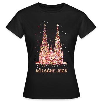 Konfetti im Herz Kölner Karneval Kostümersatz - Frauen T-Shirt - Schwarz - Vorne - AI Model Female 172 dark (172cm)
