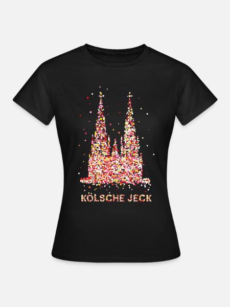 Konfetti im Herz Kölner Karneval Kostümersatz - Frauen T-Shirt - Schwarz