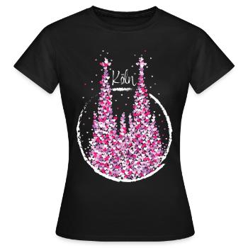 Carnaval de la cathédrale de Cologne Confettis Kölsch Kölle Colonia - T-shirt Femme - noir - Devant - AI Model Female 172 dark (172cm)