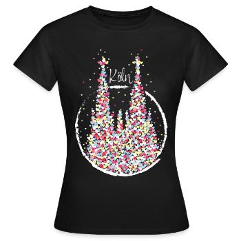 Carnaval de la cathédrale de Cologne Carnaval Kölsch Kölle Cologne - T-shirt Femme - noir - Devant - AI Model Female 172 dark (172cm)