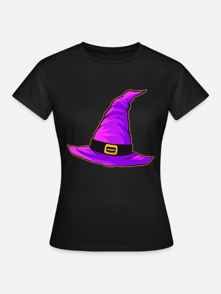 Chapeau de sorcière maléfique Purple Magic Hat Halloween - T-shirt Femme - noir