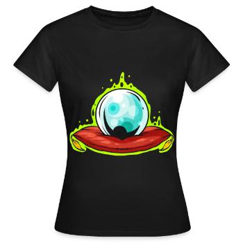 Glass Sphere With Green Shimmer Fortune Teller - Frauen T-Shirt - Schwarz - Vorne - AI Model Female 172 dark (172cm)