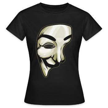 Masque comme costume pour Halloween - T-shirt Femme - noir - Devant - AI Model Female 172 dark (172cm)