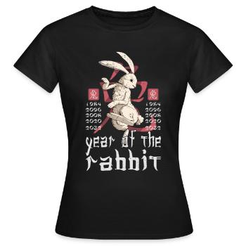 Chinesisches Hase Schriftzeichen Neujahr 2023 - Frauen T-Shirt - Schwarz - Vorne - AI Model Female 172 dark (172cm)