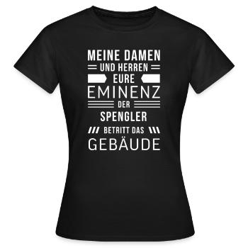 Spengler I Installateur Blech Handwerker Motiv für - Frauen T-Shirt - Schwarz - Vorne - AI Model Female 172 dark (172cm)