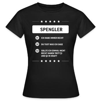 Spengler I Installateur Blech Handwerker Motiv für - Frauen T-Shirt - Schwarz - Vorne - AI Model Female 172 dark (172cm)