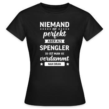 Spengler I Installateur Blech Handwerker Motiv für - Frauen T-Shirt - Schwarz - Vorne - AI Model Female 172 dark (172cm)