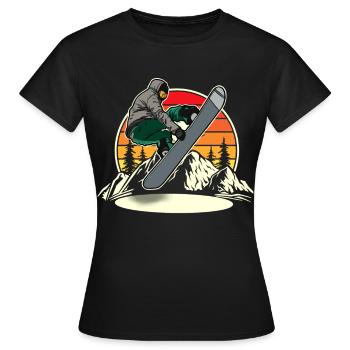 Snowboard Snowboarding Snowboarder - Women's T-Shirt - black - Front - AI Model Female 172 dark (172cm)