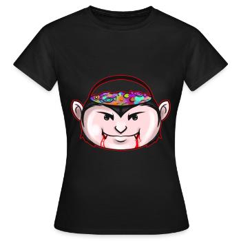 Sweets Bucket Scary Vampire Collecting On - Frauen T-Shirt - Schwarz - Vorne - AI Model Female 172 dark (172cm)