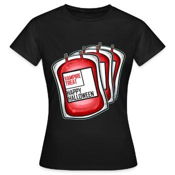 Échantillon de sang Banque de poches de sang Vampire Treat pour - T-shirt Femme - noir - Devant - AI Model Female 172 dark (172cm)