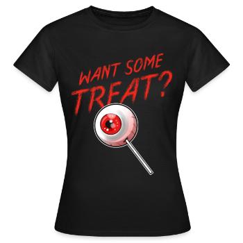 Astuce ou friandise Voulez une sucette de globe oculaire - T-shirt Femme - noir - Devant - AI Model Female 172 dark (172cm)