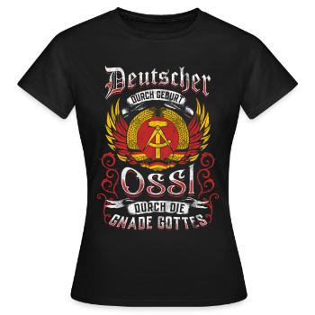 Ossi Gift East Germany NVA Germania East - Women's T-Shirt - black - Front - AI Model Female 172 dark (172cm)