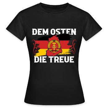 Allemagne de l’Est Tshirt Hommes Ossi Dresde NVA RDA - T-shirt Femme - noir - Devant - AI Model Female 172 dark (172cm)