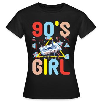 Fête des années 90, 90 années 90 - T-shirt Femme - noir - Devant - AI Model Female 172 dark (172cm)