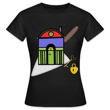 Maçon truelle artisan maison constructeur construction - T-shirt Femme - noir - Devant - AI Model Female 172 dark (172cm)