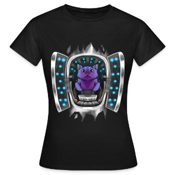 Purple Bat Inside Costume Purple Bat Takes Over - Frauen T-Shirt - Schwarz - Vorne - AI Model Female 172 dark (172cm)