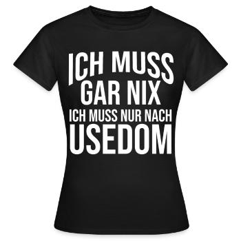 Ostsee Usedom - Frauen T-Shirt - Schwarz - Vorne - AI Model Female 172 dark (172cm)