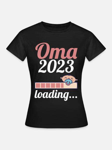 Großmutter 2023 Schwanger Werdende Oma - Frauen T-Shirt - Schwarz
