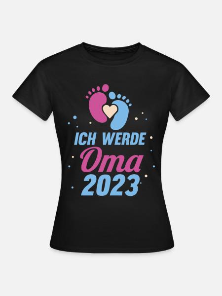 Großmutter 2023 Schwanger Werdende Oma - Frauen T-Shirt - Schwarz