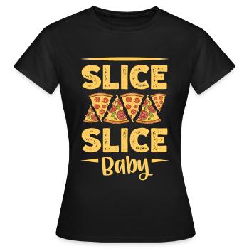 Slice Slice Baby Feinschmecker Italian Pie Cheese - Frauen T-Shirt - Schwarz - Vorne - AI Model Female 172 dark (172cm)