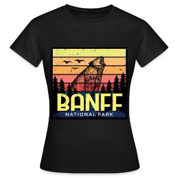 Canada Parc national de l’Alberta Banff Grizzly Bear Cam - T-shirt Femme - noir - Devant - AI Model Female 172 dark (172cm)
