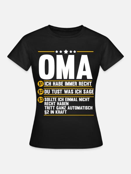 Großmutter Großmama Omi Oma - Frauen T-Shirt - Schwarz