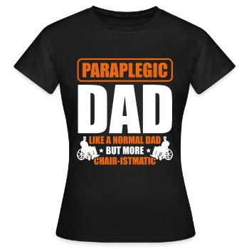 Paraplegischer Vater Behinderter Vatertag - Frauen T-Shirt - Schwarz - Vorne - AI Model Female 172 dark (172cm)
