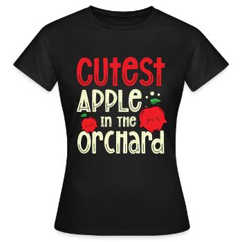 Pomme la plus sucrée dans le verger Mangeurs de pommes fruitées - T-shirt Femme - noir - Devant - AI Model Female 172 dark (172cm)