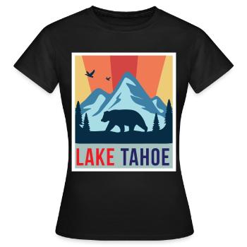 Lac Tahoe Grizzly Bear California Ski Mountains Cam - T-shirt Femme - noir - Devant - AI Model Female 172 dark (172cm)